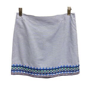 Vineyard Vines Navy & Pinstripe Embroidered Skirt Size 0 NWOT